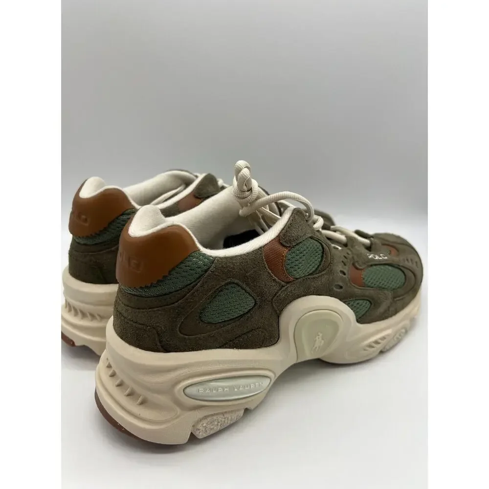 Polo Ralph Lauren Modern Trainer 100 Olive/White Size 11 NEW